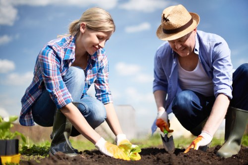 Discussing a garden work concern as part of a complaint
